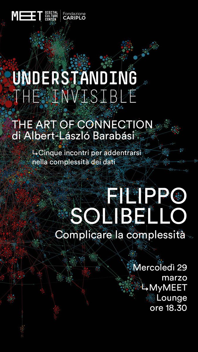 FSolibello's tweet photo. Vi aspetto mercoledì a Meet, a Milano, per parlare dell’incredibile lavoro di Barabasi e del nostro futuro! #barabasi #AI #arte #scienza #Meet #portaveneziadesigndistrict https://t.co/eSTOKD3K6c