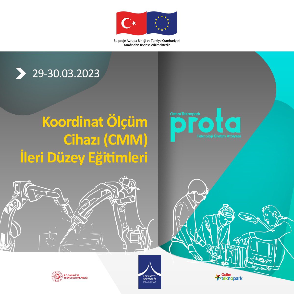 OstimProta's tweet photo. 🏁 Prototipleme ve Ticarileştirme Programımız kapsamındaki Makine Başı Teknik Eğitimlerimiz, 29 - 30 Mart günleri "3-Boyutlu (3D) Koordinat Ölçüm Cihazı (CMM) İleri Düzey Eğitimleri" ile devam ediyor!

#RotanızProta #prota #ostimteknopark #protateknolojiüretimatölyesi @ostimosb https://t.co/LNeYglxezt