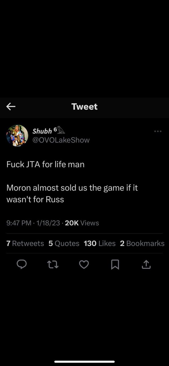 RussOnTimingSZN's tweet photo. @OVOLakeShow https://t.co/6d2BjCFvIC