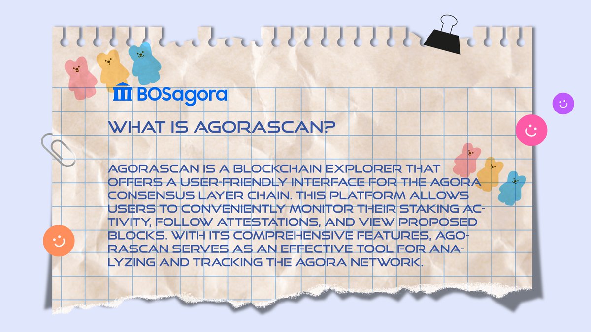 BOSAGORA1's tweet image. 🏛️[FAQ]

Q: What&apos;s the difference between #BOAScan &amp;amp; #AgoraScan?

A: BOAscan &amp;amp; Agorascan are both #blockchainexplorers for the #Agora network. BOAscan is a blockchain explorer, while Agorascan is specialized for monitoring #staking activity and consensus layer functions. 

See⬇️