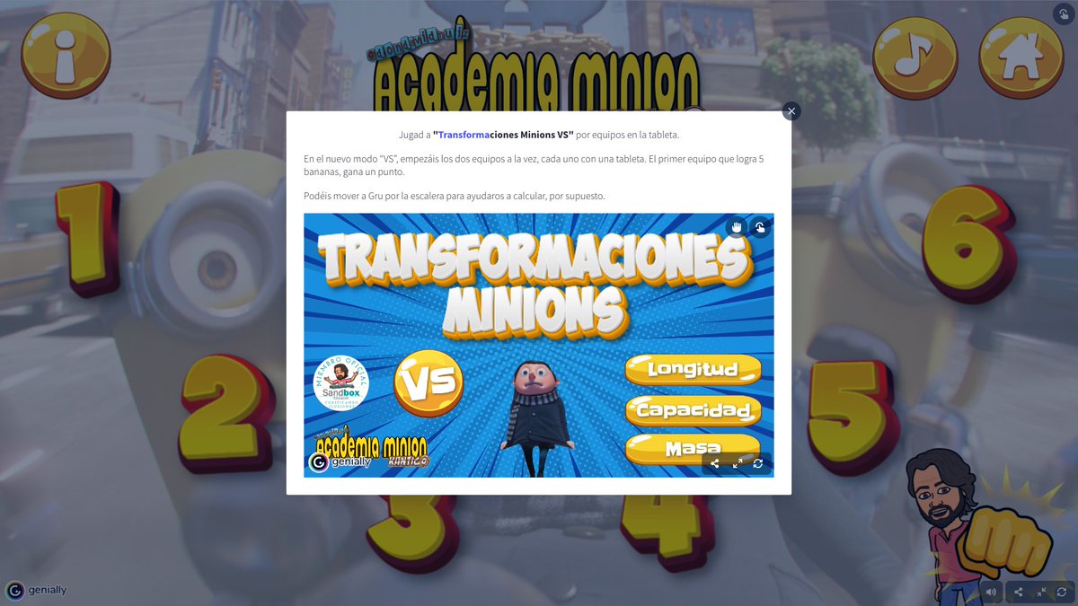 view.genial.ly/641df699bd2496… ¡Hoy y mañana vuelven a visitarnos los papás y mamás de la #academiaminion del <a href="/ceipkantica/">CEIP Kantic@Arroyo</a>! Nos acompañarán en la 6ª edición de las famosas “Estaciones de Aprendizaje” de #mate: cálculo mental, unidades de medida y mucho más. <a href="/genially_es/">Genially (Español)</a> <a href="/sandboxeduca/">Sandbox Educación</a>