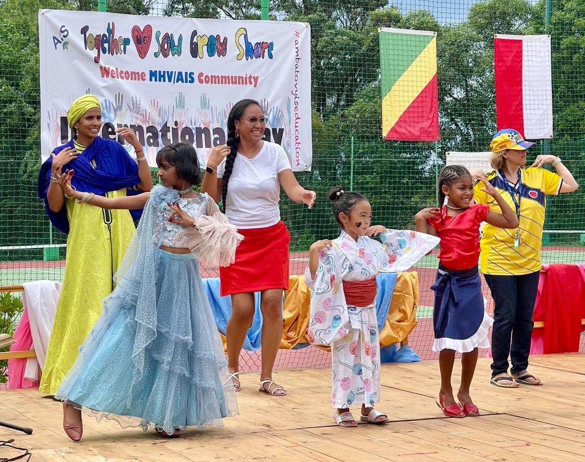 AmbatovyIS's tweet photo. Students, parents, teachers and community at Ambatovy International School enjoyed delicious food, wonderful performances & laughter with friends from all over the world as they celebrated International Day! #issedu #thecgcproject #Ambatovyiseducation #Madagascar @ISSCommunity https://t.co/yEgmIKXYXk
