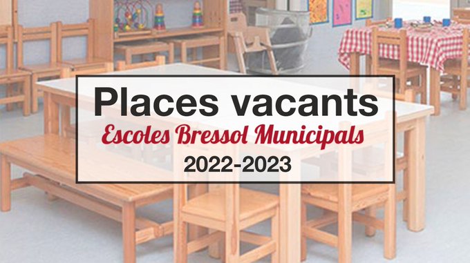 BCNeducadora's tweet image. 👭 Places vacants a les escoles bressol municipals. Curs 2022-2023.

🔎 EBM Caspolino, a @Bcn_Gracia, i EBM Xiroi, a @BCN_LesCorts: per a infants d'2 a 3 anys. Només places en els grups de diversificació horària, en el grup de tarda.

ℹ️ ow.ly/s5ss50FABws