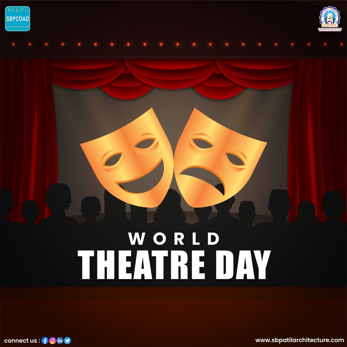 SBPCOAD's tweet photo. All the world's a stage, and all the men &amp; women merely players.
- William Shakespeare
Happy World Theater Day.🎭🎟

#PCET #SBPCOAD  #WorldTheatreDay #THEATRE #Longlivetheatres #TheatreDay #theater #theatre #art #artcircle #drama #WorldTheatreDay2023 https://t.co/rXuWGGozI3