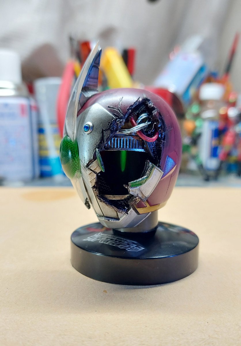 マスコレ改造 仮面ライダーギャレン(マスク割れ) あくまでマスコレ