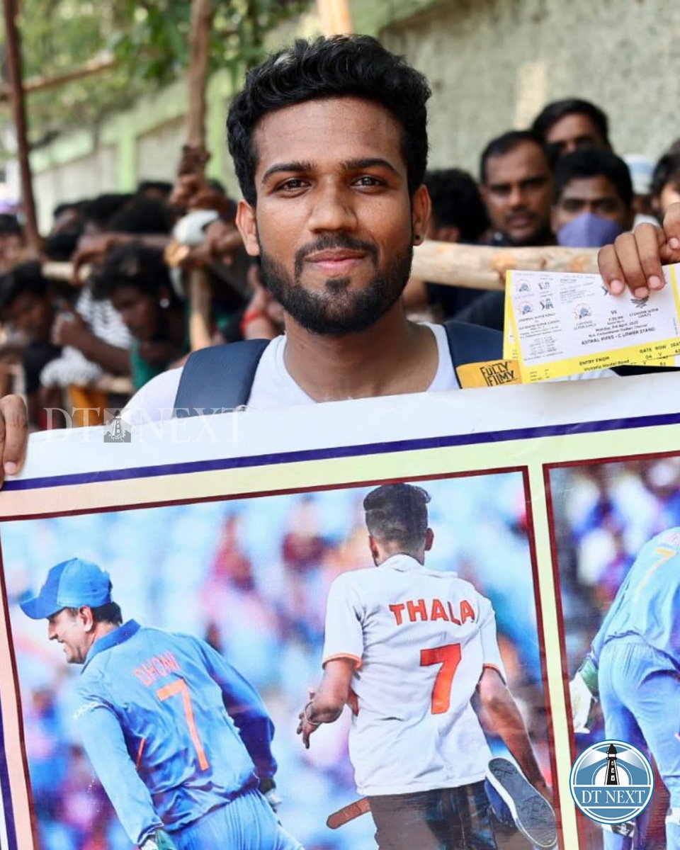 dt_next's tweet photo. A die hard fan of @msdhoni has come all the way from Andhra to buy tickets to watch Dhoni play in the IPL. 

📸 @manivasagan_ 

#IPL #ipl2023 #IPLtickets #tickets #MSDhoni #Dhoni #thaladhoni #iplticketsale #ticketsale #csk #chennaisuperkings #csktickets #Chennai #cricket https://t.co/80RPtP4doV