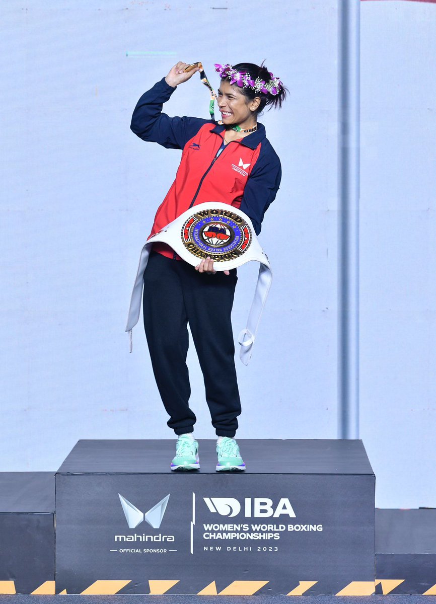 Yo_Gems's tweet photo. Congratulations to @nikhat_zareen for clinching Gold  Medal🥇at IBA Women's Boxing Championships 2023

#worldchampionship #Boxing #NikhatZareen #IBAWomensWorldBoxingChampionship https://t.co/pUAWuP2dx1