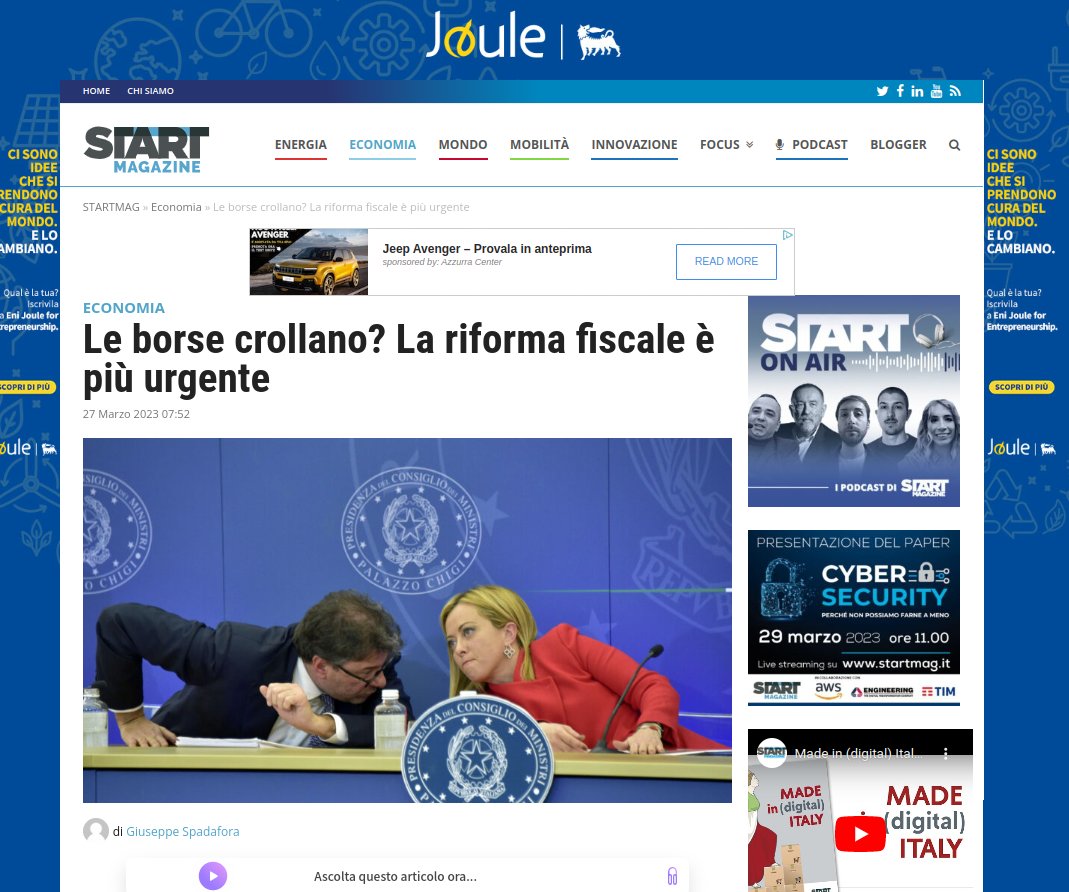 Unimpresa su Startmag – Le borse crollano? La riforma fiscale è più urgente
👉 https://t.co/vect3bcmJH 
#Unimpresa #Startmag #riformafiscale #fisco #borse #GovernoMeloni