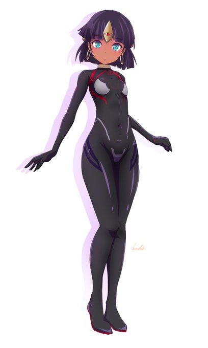 同じ絵を何度も擦ってもなーと想いつつ、雑な差分描いて着せ替え遊びしたプラグスーツのナディア 