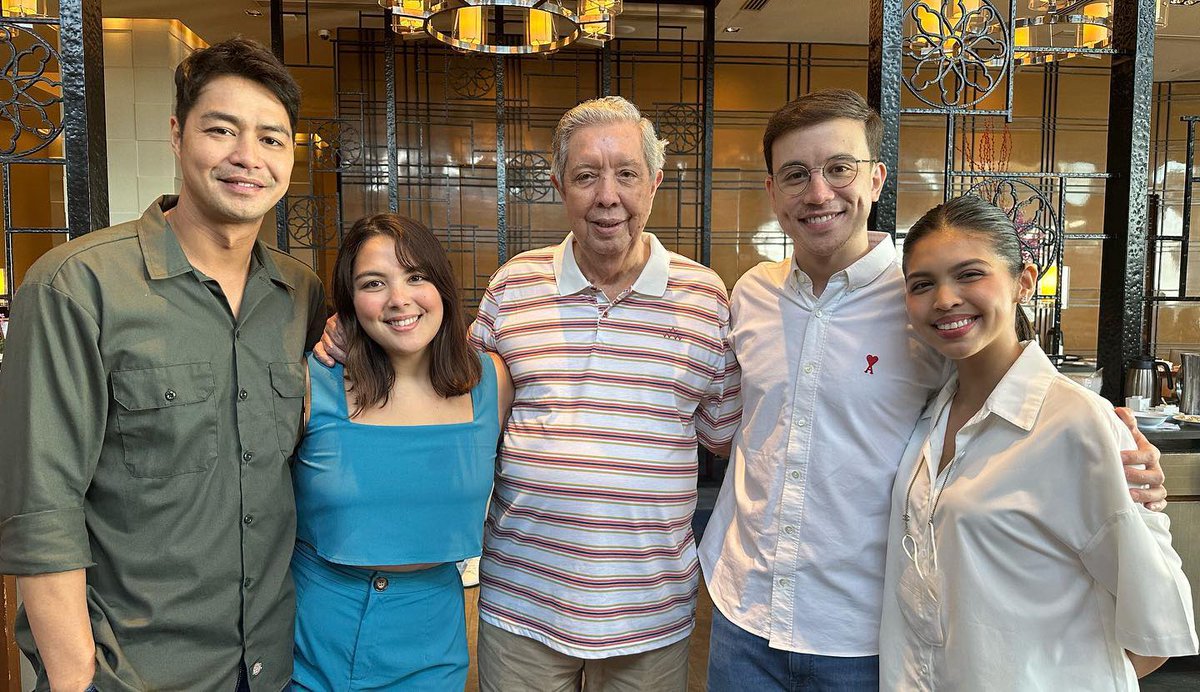 Maine and Arjo, Ria and Zanjoe, with the Atayde family matriarch and patriarch. #MaineMendoza @mainedcm 📸 sylviasanchez_a