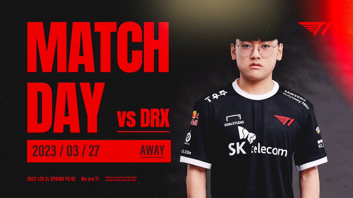 T1LoL's tweet photo. [2023 #LCKCL Spring PO R2 vs. DRX]

모두의 예상을 뒤집어보겠습니다.
반전의 반전의 반전을 기대해!😈

Everybody, buckle up for an upturn!
It's going to be quite a ride!😈

⏰ 5 PM KST
📺 https://t.co/avcJrpE2YC

#T1WIN #T1Fighting https://t.co/fblspABWk3