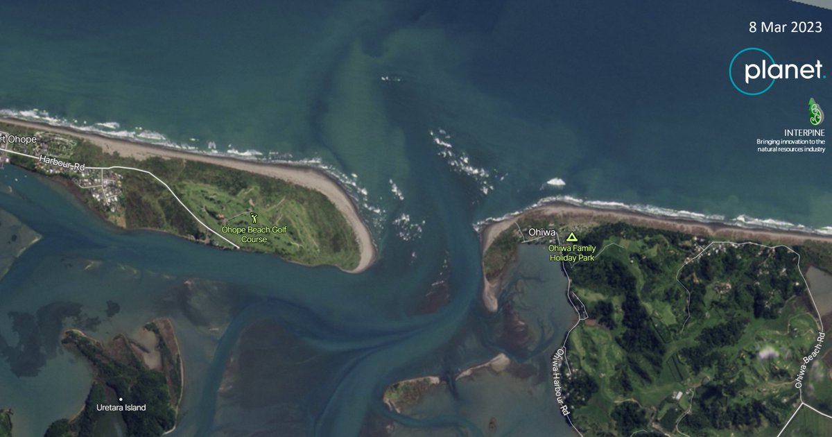 interpine_nz's tweet photo. @Planet satellite #monitoring does not stop at forest 4 our team.  Crossing a #bar at a #harbour entrance is one of the #riskiest things you can ever do, no matter how experienced you are.  Another example; where near #daily images can be used to reduce the #risk and inform users https://t.co/kIk6PR1gIT