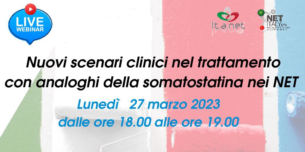Non perdere il #webinargratuito sugli #analoghidellasomatostatina.
Clicca sul link per sapere come partecipare netitaly.net/notizie-dettag…
#tumorineuroendocrini 
#tumorirari