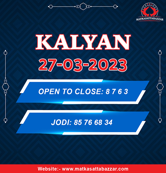 sattabazzar2's tweet photo. 27 March 2023 Today #kalyan Game 

Download and Play Online #Matka Game Now
https://t.co/cc5YJONdCP

#sattamatka #satta #kalyanmatka #sattaking #sattajodi #sattamatka143 #matkaapp #makemoney #onlinegames #casino #poker #matkabazar #Cricket https://t.co/u7BMWo7ouh