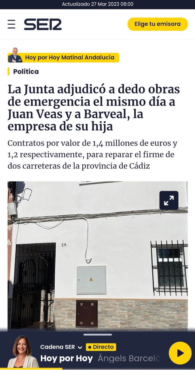 angelesferriz's tweet photo. Tantas y tantas empresas andaluzas luchando, intentando ganarse la vida, no despedir a nadie, optar a un contrato…y @JuanMa_Moreno adjudica a dedo y sin control casi 7 MILL DE €, a padre e hija, empresas sin trabajadores, sin domicilio social, sin solvencia, sin calificación… https://t.co/CzamoFSwi8