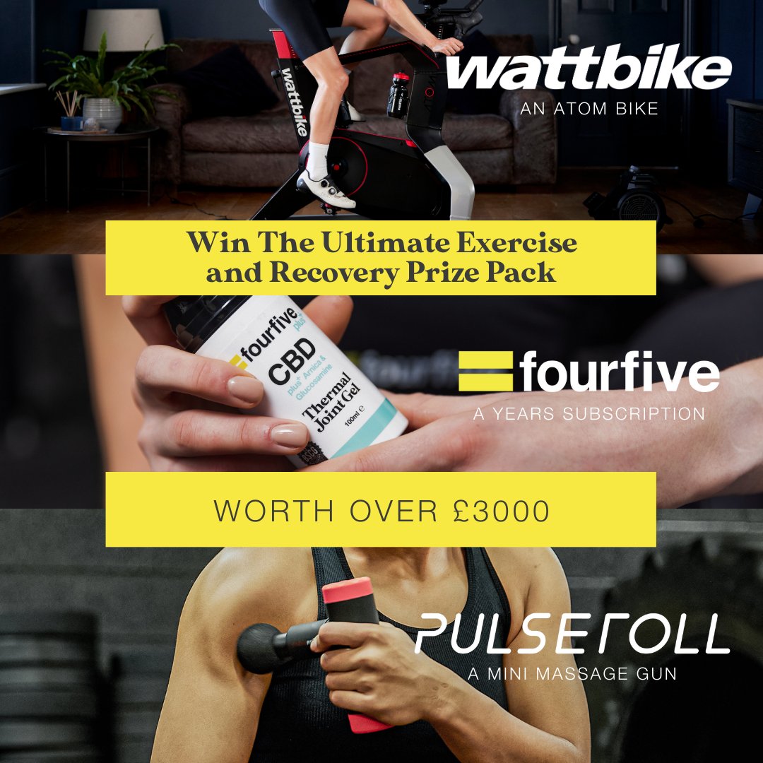 wattbike's tweet image. It's competition time🙌 Win the ultimate exercise and recovery kit, worth over £3000
♦️ A Wattbike Atom
♦️ A years' subscription to @fourfiveuk
♦️ A @Pulseroll mini massage gun
Enter here bit.ly/3nhBZsB and tag your training buddies below👇 #Wattbike #FourFive #Pulseroll