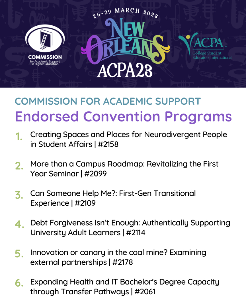 We have an outstanding slate of endorsed programs this year. #ACPA23