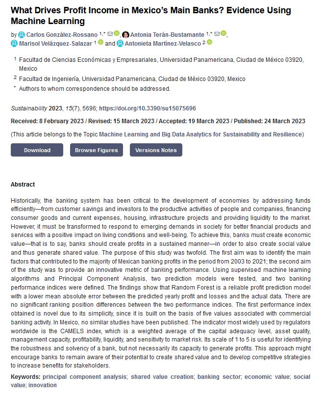 Sus_MDPI's tweet photo. #SUSEditorialChoice
What Drives Profit Income in Mexico’s Main Banks? Evidence Using Machine Learning
by Carlos González-Rossano, et al.
https://t.co/Z26tFle0Lr
#principalcomponentanalysis #sharedvaluecreation https://t.co/ROki2GIHIM