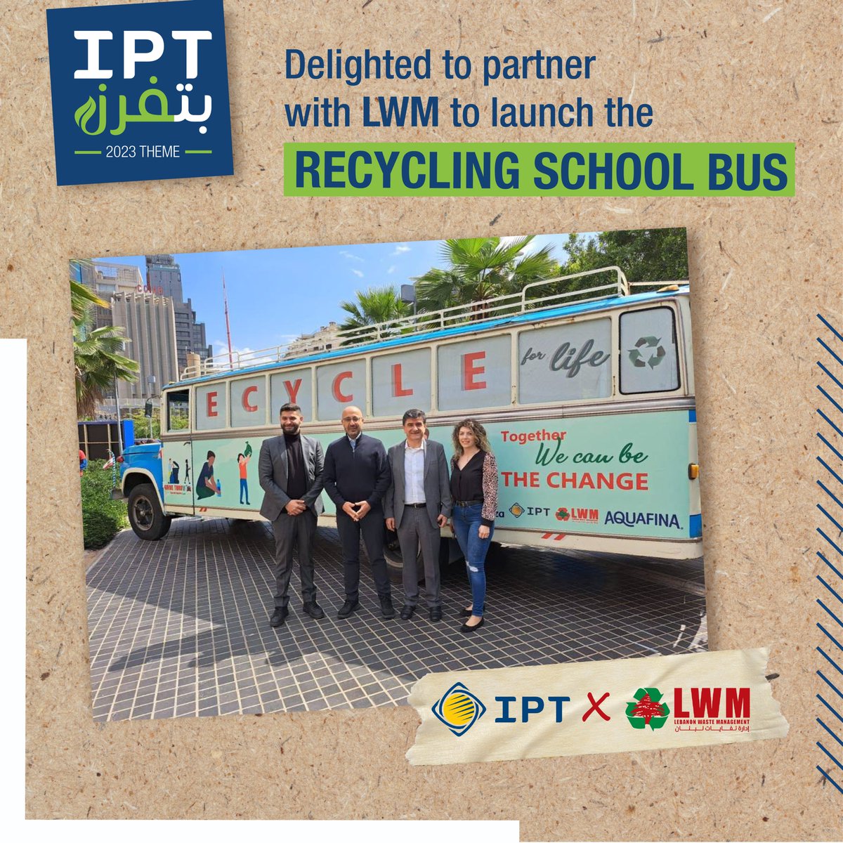 IPT_Group's tweet photo. 🚌🌍♻️ The LWM "Recycling school bus" is on a mission!📍🇱🇧 It's roaming around Lebanon, collecting recyclables &amp; spreading awareness about recycling. Let's make our Lebanon a cleaner place! #recycling #sustainability #Lebanon 🌟👏 https://t.co/ZkHiQcpZnt