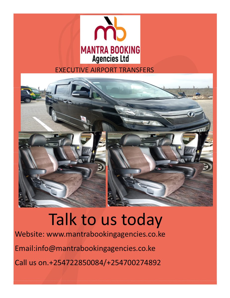 MantraBooking's tweet photo. For executive airport transfers services, we guarantee you exemplary service, for bookings talk to us today for professional service.
#Airport transfers https://t.co/z9WX6FRack