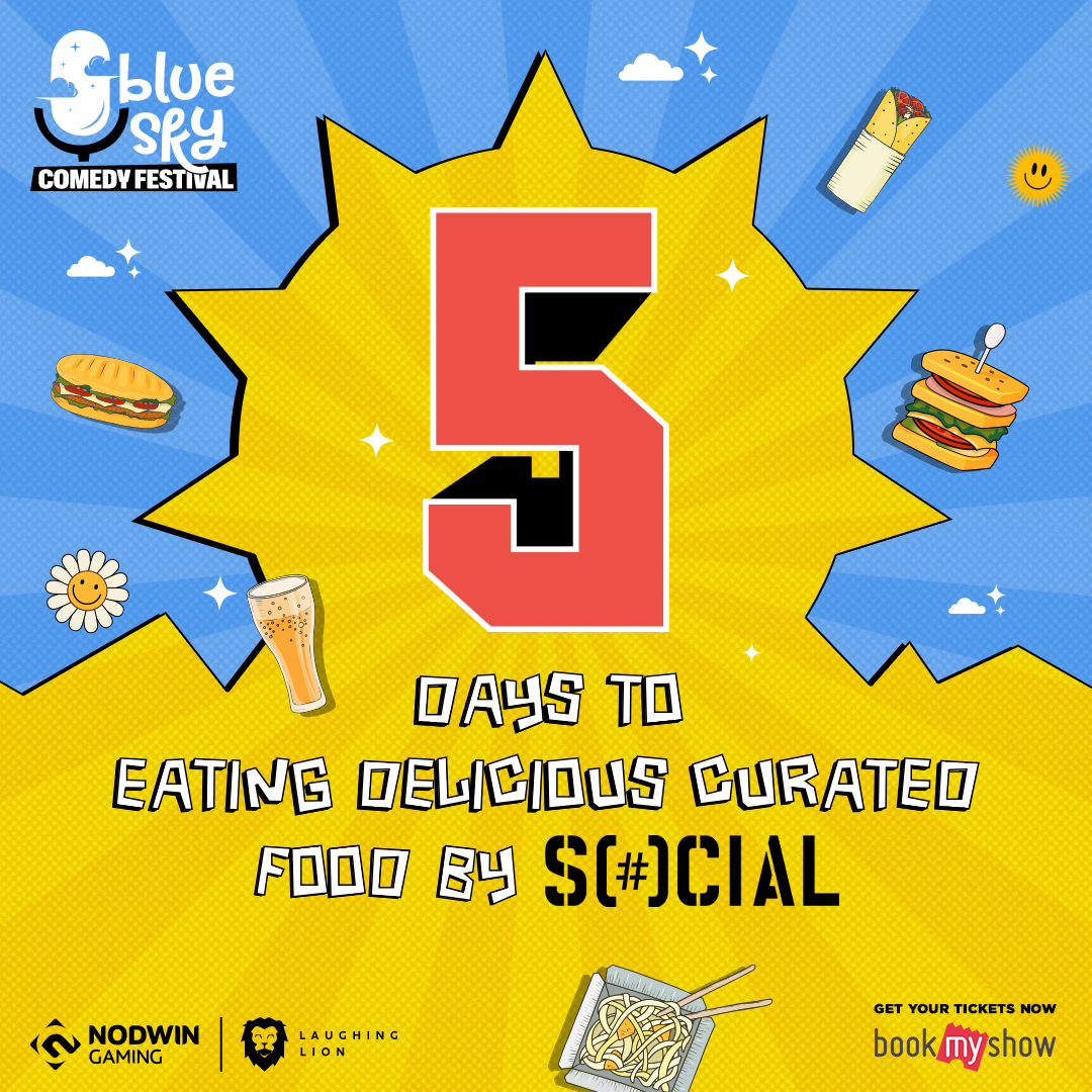 BlueSkyComedy's tweet photo. The perfect amalgamation of comedy and indulgent food coming your way in 5 days!

Delhi, you deserve this treat 😉

Get your tickets now! Link in bio.

#BlueSkyComedyFestival #Delhi #Pune #LoveComedy #TopComedians #LaughWithFriends #comedy #festival #IndiaComedy #LOL #standup https://t.co/N3DcIp7UTZ