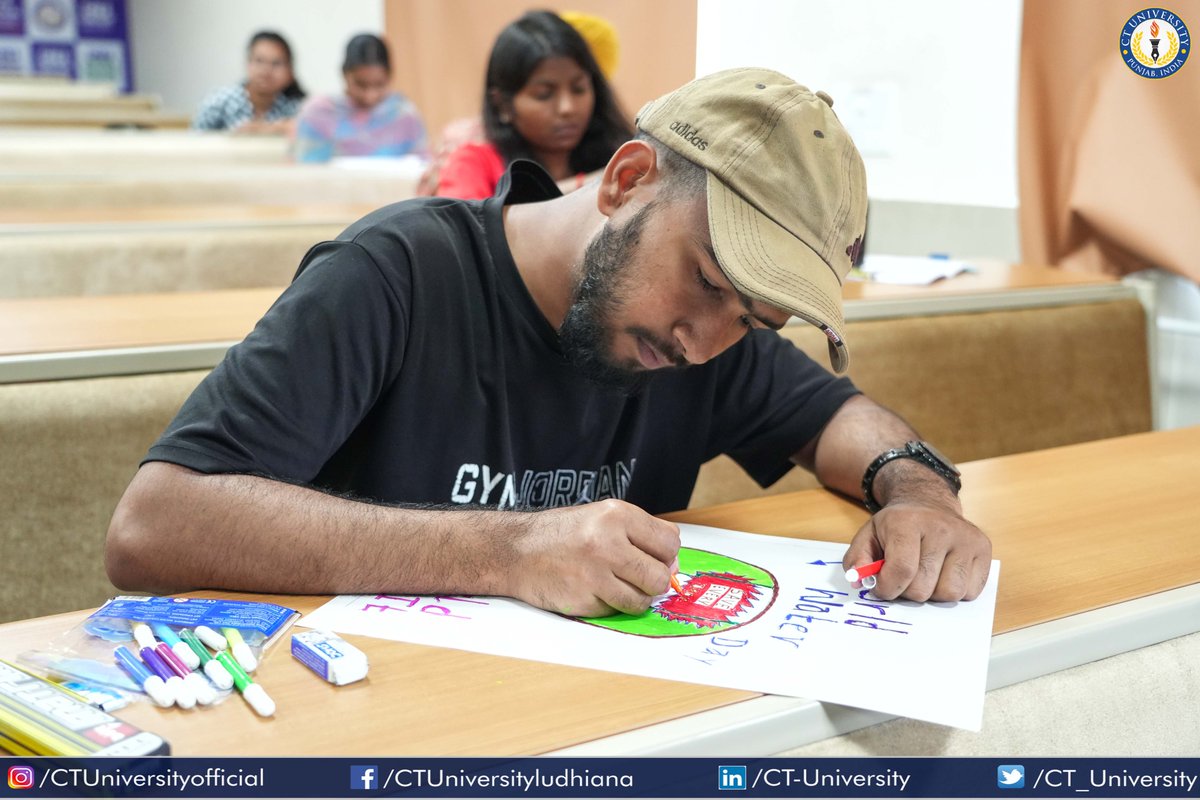 CT_University's tweet image. CT University's School of Agriculture and Natural Sciences, organized a Slogan Writing and Poster Making Competition on Theme- “Accelerating Change”. 
Students from different schools participated and showcased their thought process.🤞💯
#CTU #sloganwriting #CTians