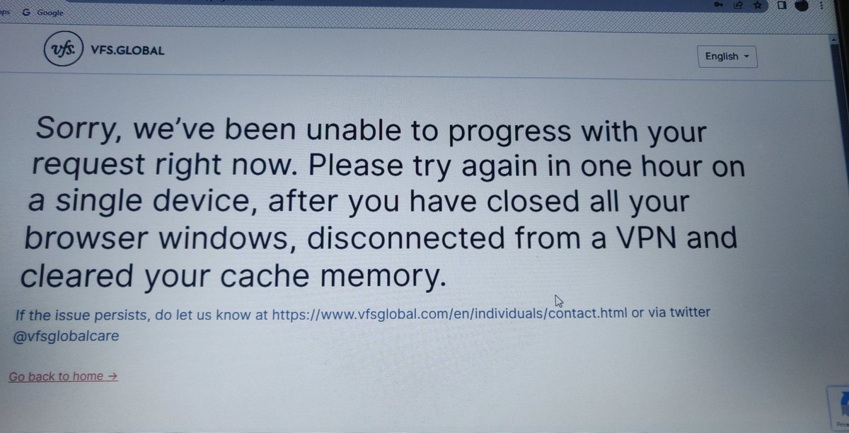 KoolwalPulkit's tweet photo. @VFSGlobal @vfsglobalcare I m trying to book appointment for Schengen visa in Mumbai location since yesterday &amp; giving me this error again &amp; again. Done everything as saying in error. Please help on ASAP basis. https://t.co/y1BpmWvinE
