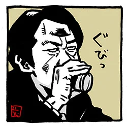 缶コーヒーをぐびるイタミン。#相棒 #相棒イラスト#川原和久 