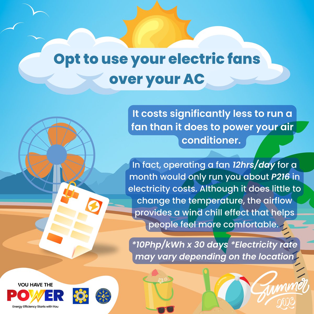 DOE Philippines on Twitter "Using your electric fans rather than your AC can significantly