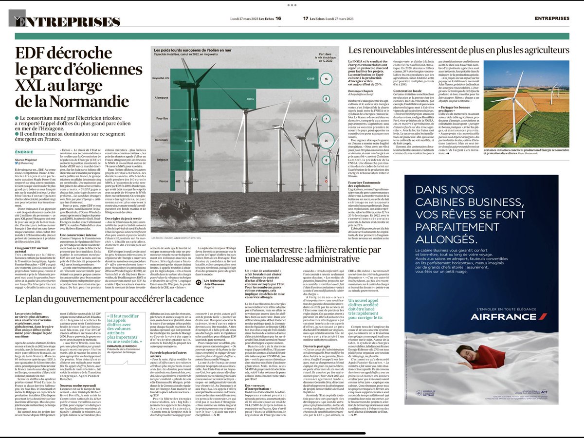 Le programme éolien se poursuit assurant indépendance et sécurité d’approvisionnement électrique avec une tranche en mer de 1 GW à 2030/2033. Oui Il faut privilégier des tranches XXL sur le proche plateau continental avec raccordement RTE mutualisé pour baisser les coûts.