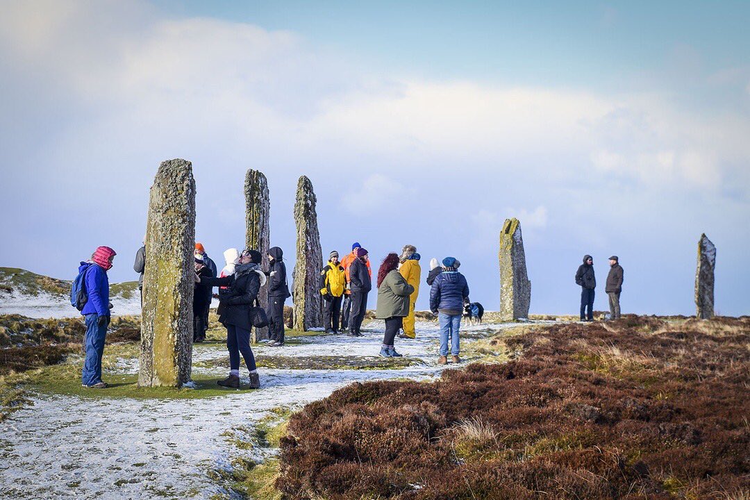 UHIArchaeology's tweet photo. Sunday morning’s #SIRFA symposium field trip to the Ring of Brodgar. #SIRFA2023 #orkney #archaeology #ringofbrodgar #stonecircles @SIRFA6 https://t.co/9eTiDpk2na