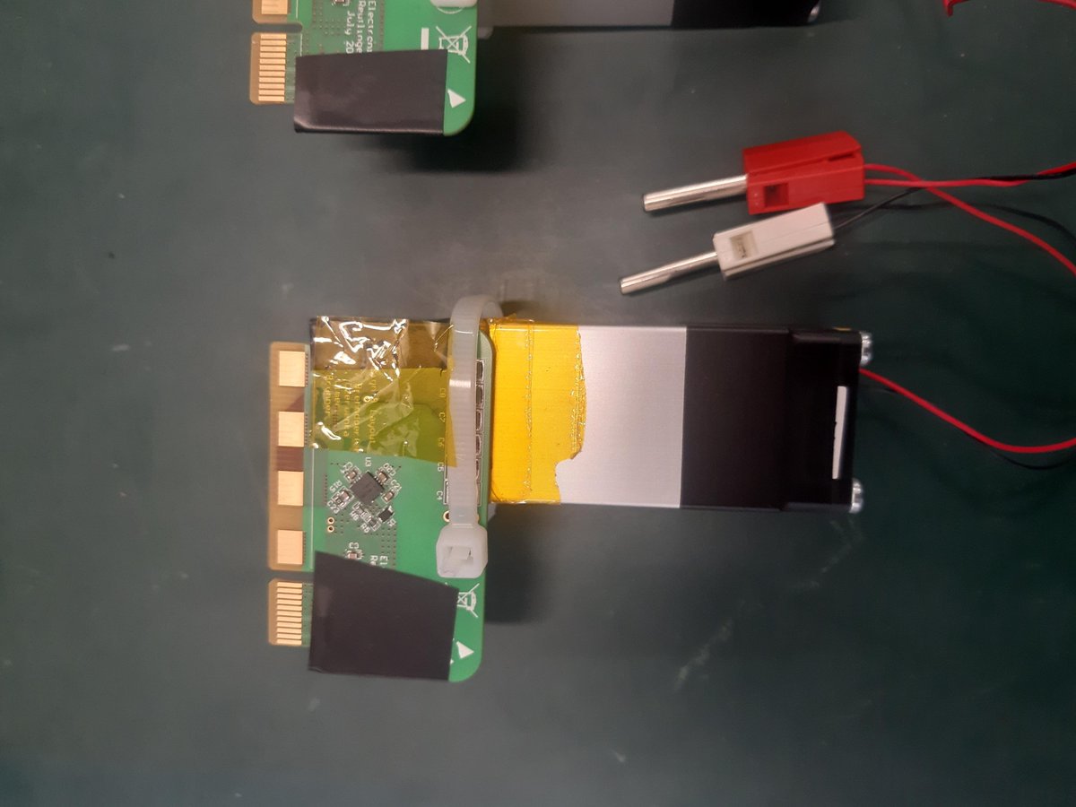 To protect our GaN transistors at the performance test  we use 2 large cooling units. These should cool down the half bridge modules with the transistors so that we have no overheating symptoms. Stay tuned for results!
#Powerelectronics
#Microelectronics 
<a href="/ElectronicsDrv/">E&D @ElectronicsAndDrives@mastodon.social</a>