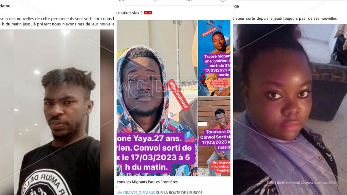 gioffo's tweet photo. [7] Poi ci sono le storie: la speranza di chi parte, la paura di chi incontra le forze dell'ordine, il terrore di chi non sente più i familiari e li cerca proprio lì, sui social, dove il biglietto è stato acquistato.  https://t.co/fMRSl5Gduc

#migranti #lampedusa #sfax #tunisia https://t.co/aZNV4JABtE