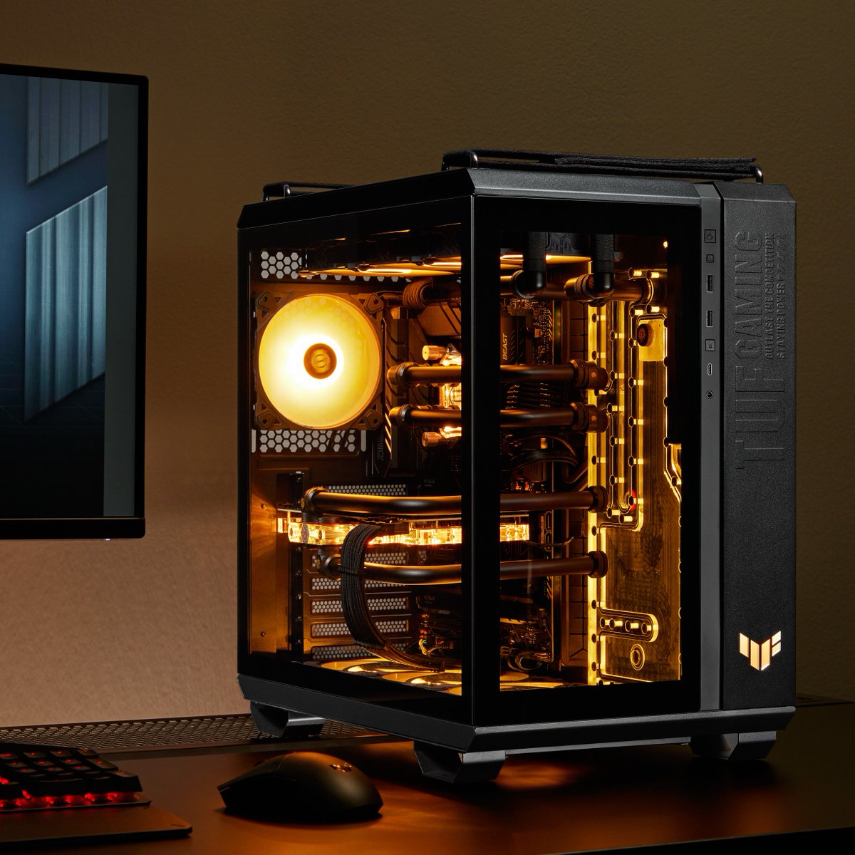 ASUS's tweet photo. Meet the toughest protector for your prized hardware! The #TUFgaming GT502 chassis.⬛💪  Load up, lock-in, and watch it thrive.

⚠️ GIVEAWAY ALERT ⚠️
It’s time to #GetTUFGameTough. Click here.👉 https://t.co/ddnqHY7cij

Follow the steps for the chance to win TUF gear! https://t.co/5E2wYnHSdt