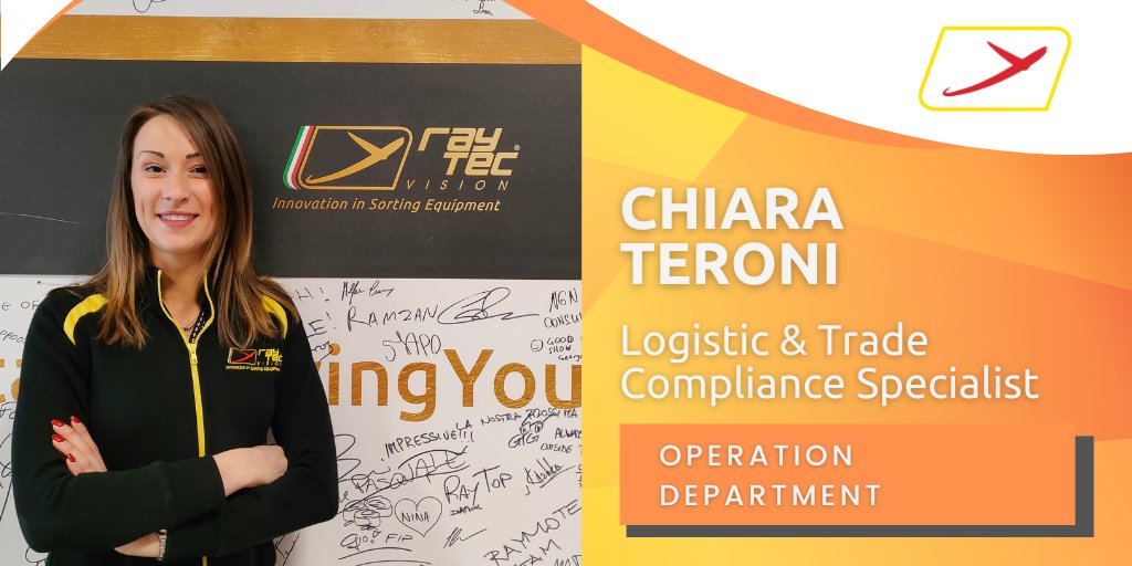 Raytec_Sorting's tweet image. Welcome aboard Chiara!
We are happy to introduce our new colleague 𝗖𝗵𝗶𝗮𝗿𝗮 𝗧𝗲𝗿𝗼𝗻𝗶, logistics and trade compliace specialist. Thanks to her long experience in the logistic sector, she will surely contribute to our operation department.
#RaytecVision #sortingtechnology