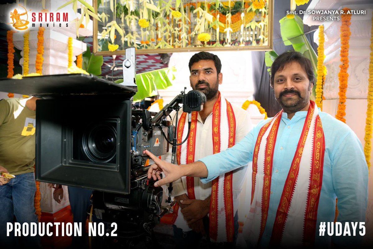 baraju_SuperHit's tweet photo. .@srirammovies PRODUCTION NO. 2 🎬 #UDAY5 Launched with a formal Pooja ceremony today 🪔

Clap &amp; Script Handover by #SriRam
🎥 Switch on by @dcstunner999 

🌟ing @UsUday19 @akash_megha

Directed by #Manmohan 
Produced by @AtluriNRao

Regular Shoot Begins Soon 💥💥 https://t.co/B6vX5UyQu5