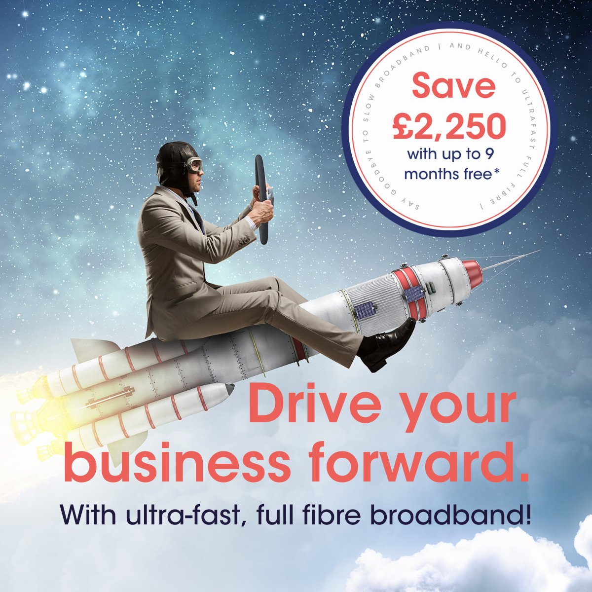 At dbfb, we’ll bring you speeds up to 100x faster than the average UK business broadband. You can also save up to £2,250 and get up to 9 months free. Get in touch and learn more about what is in store for your business eu1.hubs.ly/H03j6BT0 discover@dbfb.co.uk | 01604673320