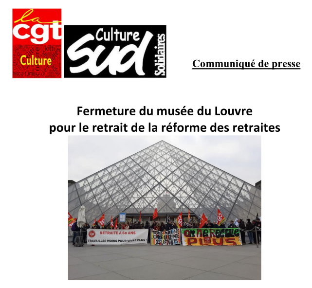 Fermeture du musée du Louvre pour le retrait de la réforme des retraites cgt-culture.fr/fermeture-du-m… via <a href="/cgt_culture/">CGT-Culture</a>