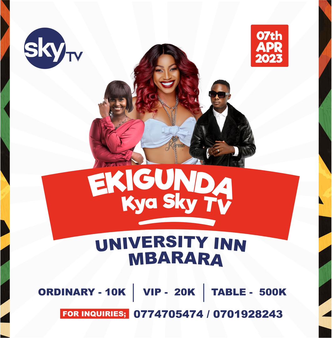 OmegaBaibe's tweet photo. Ekigunda kya sky TV is on the 7th of April at University Inn. See you there
#this_year #queen_of_the_west #showtime https://t.co/a4YiG10Nkl