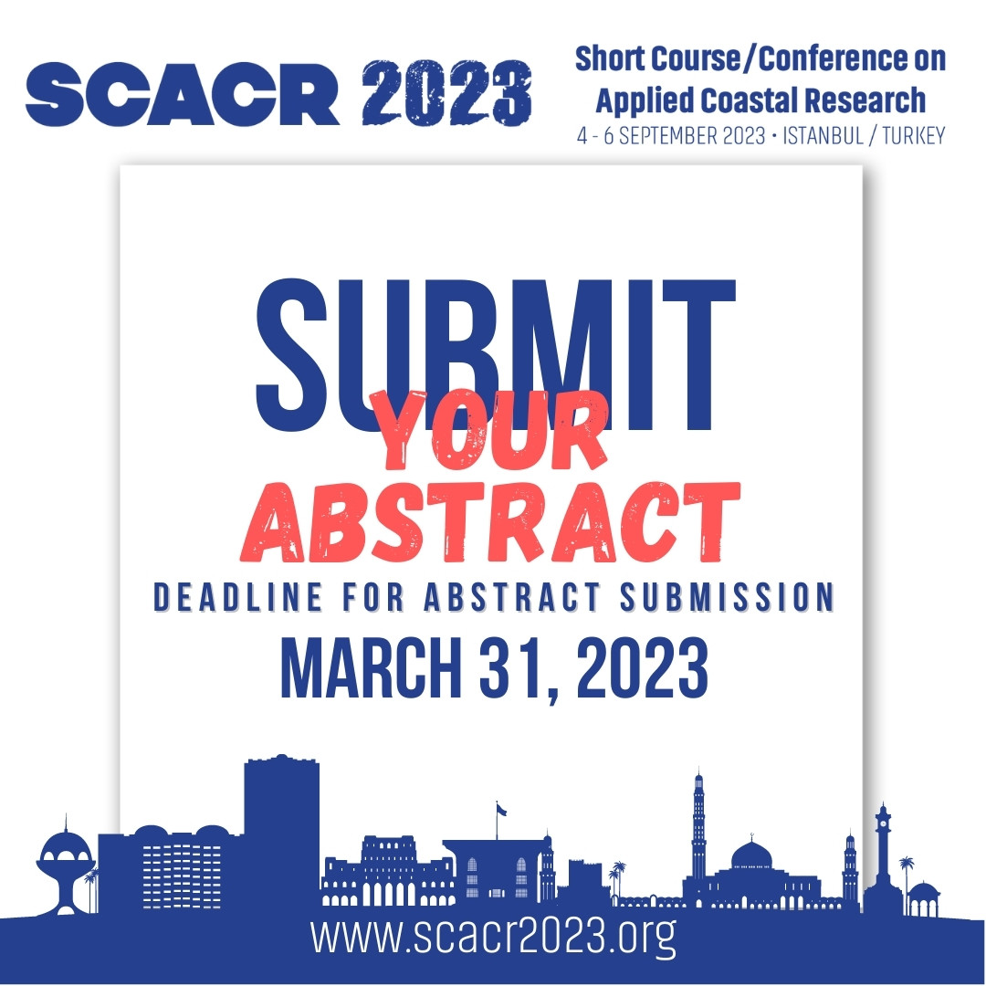 We are in the final days of abstract submission for #SCACR2023

Deadline: March 31, 2023

To submit an abstract for the SCACR 2023 please visit our web site: scacr2023.org

Join us! Information and register: secretariat@scacr2023.org

#climatechange #coastalengineering