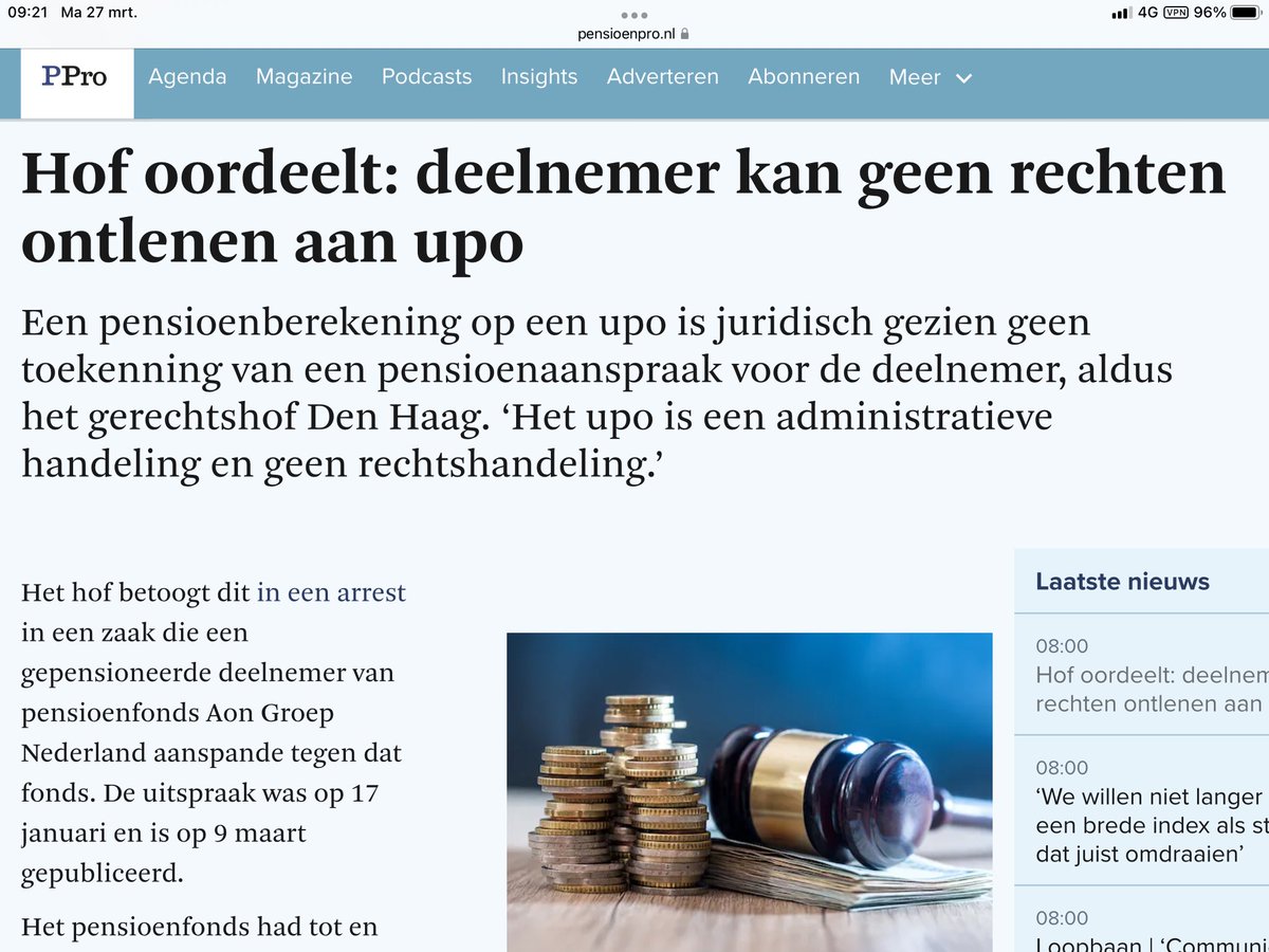 MvRooijen's tweet photo. Pensioenwet pakt rechten gepensioneerden af bij Invaren: 
-geen individueel bezwaarrecht bij Fonds
-geen beroepsrecht bij bestuursrechter Raad van State tegen bestuursbesluit DNB 
Je kunt naar rechter, maar dat lijkt zo steeds kanslozer!
Lange en dure weg: zelf schade uitrekenen! https://t.co/hjet5hBNbq