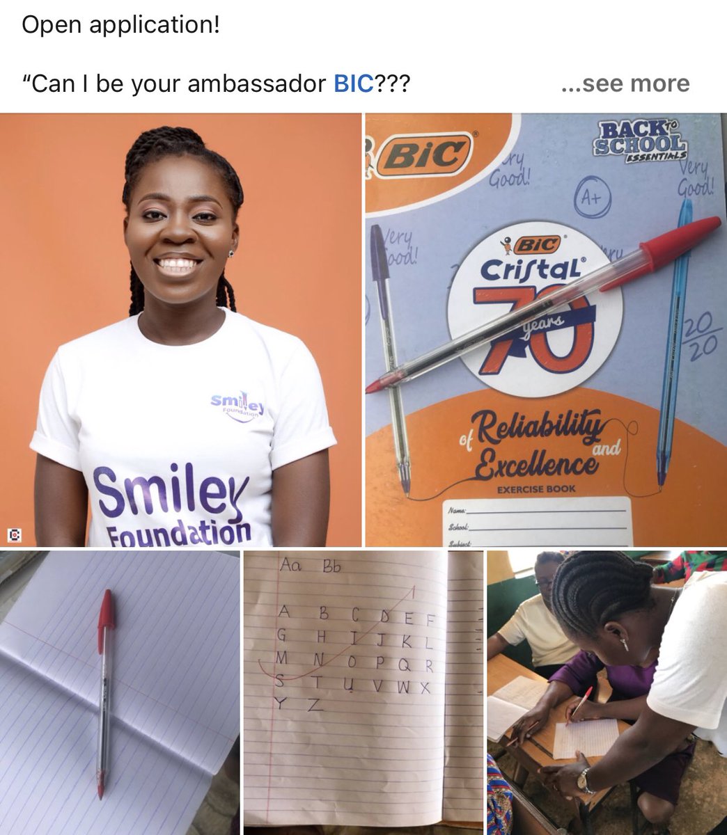 Open application!

“Can I be your ambassador <a href="/mybicpenng/">BIC Stationery NG</a> ???

I teach legible handwriting to school children that struggle to write legibly.
I strongly believe that a correct pen is also important and it contributes to how a handwriting would be.