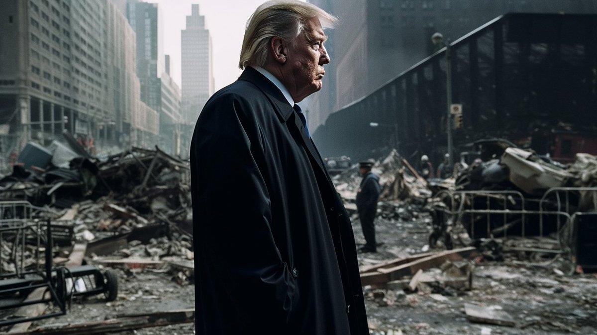 Is the world crumbling around Donald Trump? #digitalart #rareart #midjourney #trumparrested