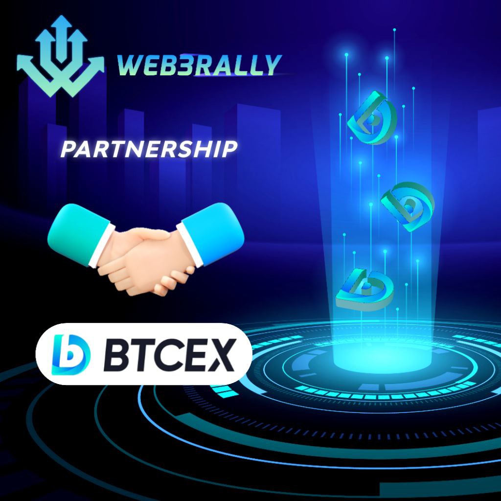 web3__rally's tweet photo. Exciting news ๐
Web3rally and @BTCEX_exchange are now official partners ๐ค
As a result, #Web3rally customers will receive exclusive benefits for listings on the #BTCEX exchange. Stay tuned for more updates on this exciting partnership!
#Web3 #cryptocurrency #blockchain https://t.co/SijQZEdXaD