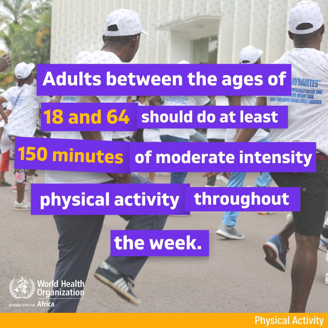WHORwanda's tweet photo. New week, better habits! 💪🏾

Take some time this week to incorporate physical activity to keep you healthy: 

🚶🏾‍♀️ Walking 
🕺🏾 Dancing 
🏊🏽‍♀️ Swimming 
🚴🏾 Cycling 
👩🏾‍🌾 Gardening
👨‍👩‍👧‍👦 Playing with the kids

Every move counts! #LetsBeatNCDs https://t.co/dIdEM9LQpN