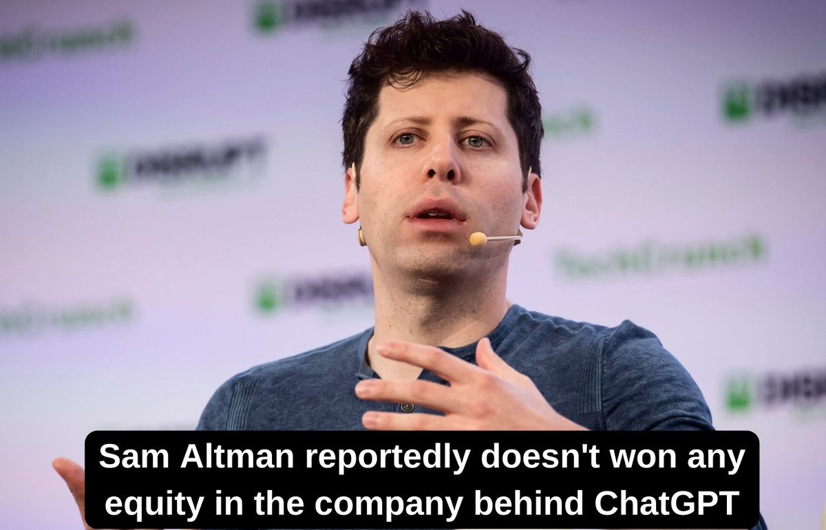 According to Semafor, Altman's decision to forgo equity in the startup concern some potential investors. However, within six months of becoming a 'capped-profit' company - meaning it was both for-profit and non-profit - #OpenAI received a $1 billion investment from #Microsoft.