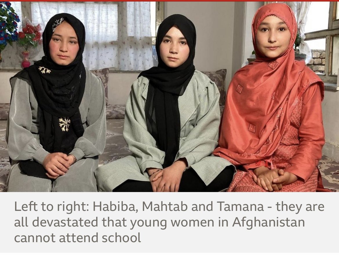 'Every day I wake up with the hope of going back to school. They [the Taliban] keep saying they will open schools. But it's been almost two years now. I don't believe them. It breaks my heart,' says 17-year-old Habiba. This painful tragedy continues #LetAfganGirlsLearn @BBCWorld