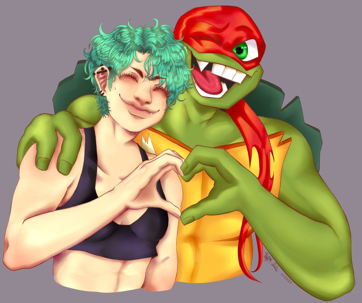 LilPorcelain404's tweet photo. I make a Cute fanart, hope someone like it โจโจโจโจ #rottmntfanart #rottmnt #fanart #OC #raphaelhamato #hamato #TMNT #raphael https://t.co/142o87eC5g