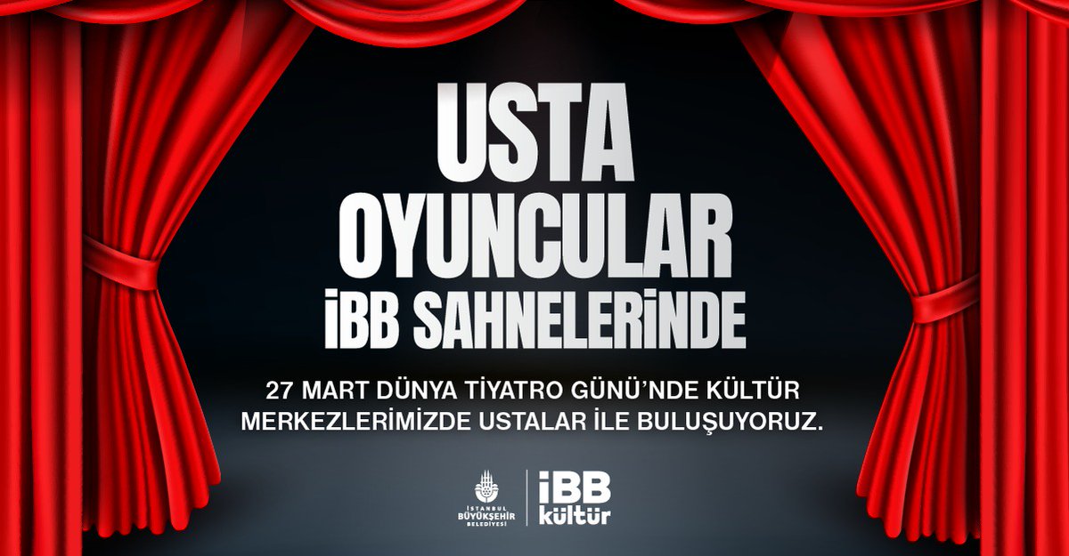 27 Mart Dünya Tiyatro Günü’nde İBB 11 oyunu 11 kültür merkezinde ücretsiz olarak sahneliyor. Tiyatro Günü’ne özel 26-27 Mart program detaylarına kultursanat.istanbul web sitesinden ulaşabilirsiniz. #Israel #tiyatro #köksalengür