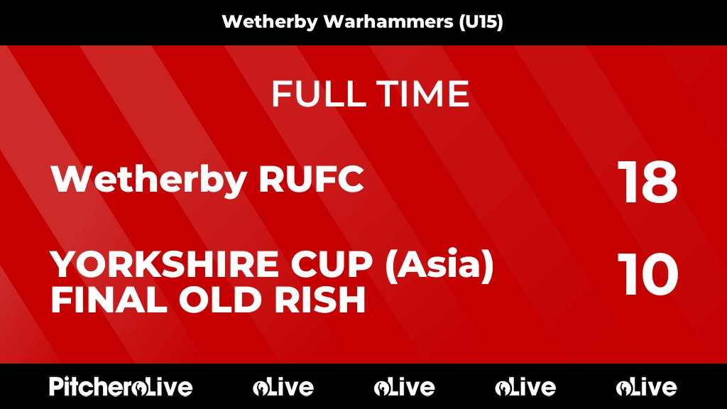 FULL TIME: Wetherby RUFC 18 - 10 YORKSHIRE CUP (Asia) FINAL OLD RISH
#WETYOR #Pitchero
wetherbyrufc.com/teams/243588/m…